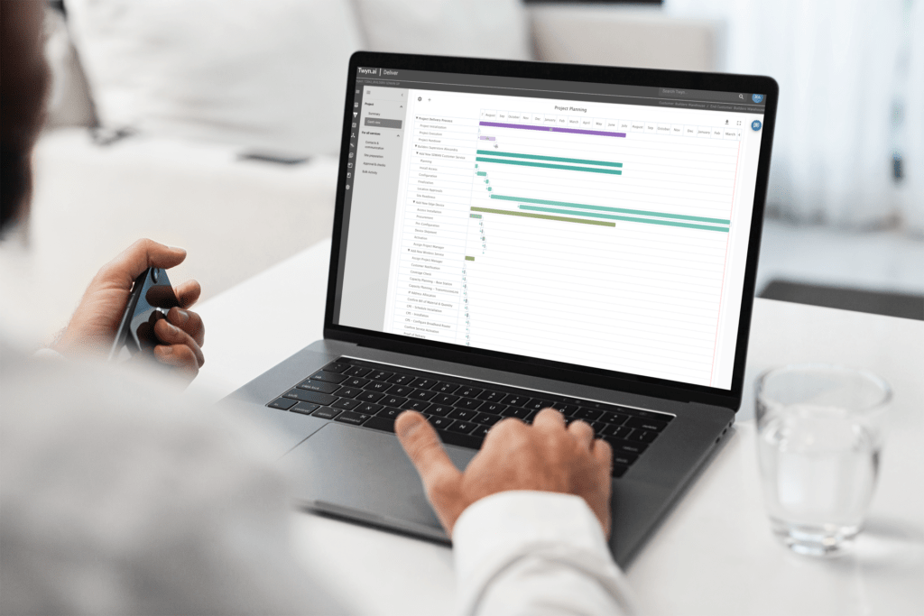 Order management showing Gantt chart